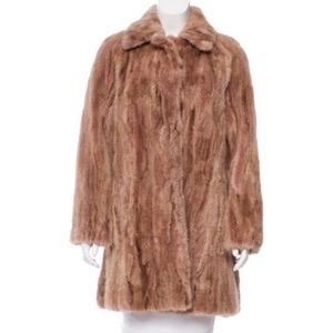 AUTHENTIC LOUIS VUITTON ROSE COLOR MINK CAR COAT 2013 RUNWAY SZ 36 Small